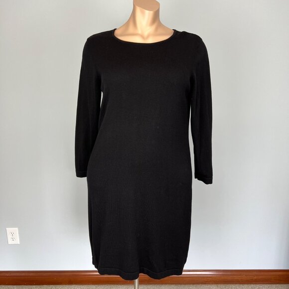 Nina Leonard Womens Plus 2 Piece Poncho Sweater Dress Black Red size 1X - Picture 10 of 16